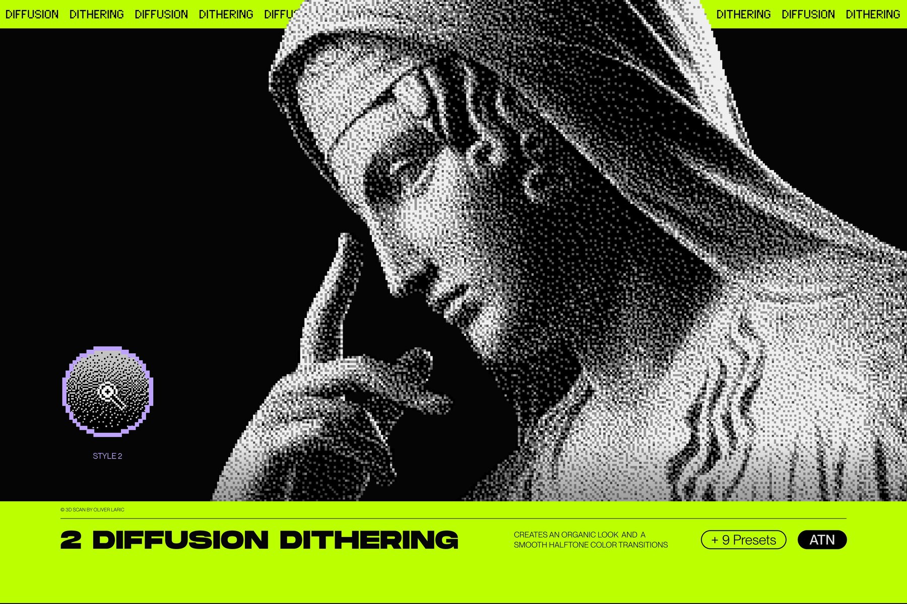 Bitmap LAB     one click pixel halftone Photoshop action 13