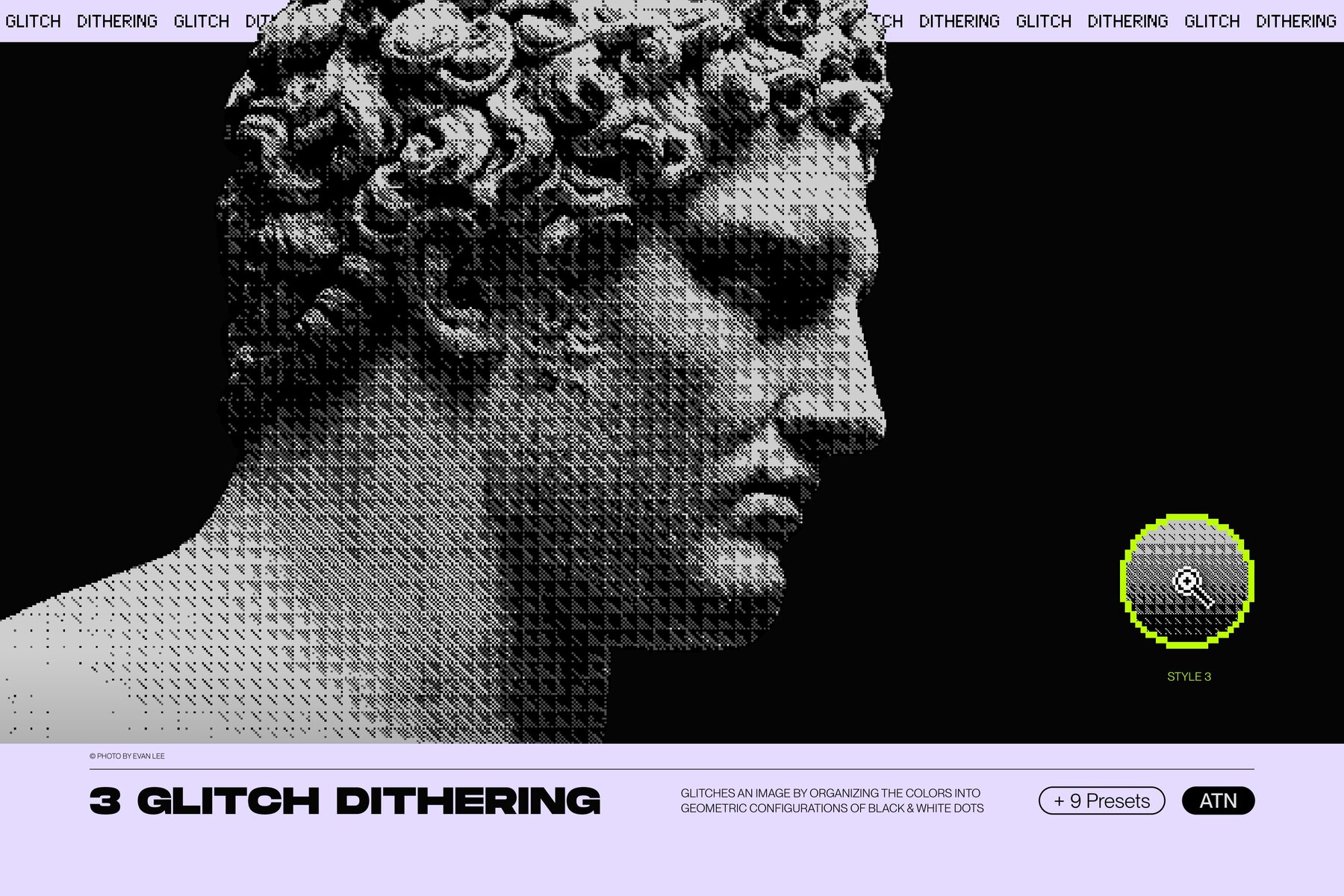 Bitmap LAB     one click pixel halftone Photoshop action 14