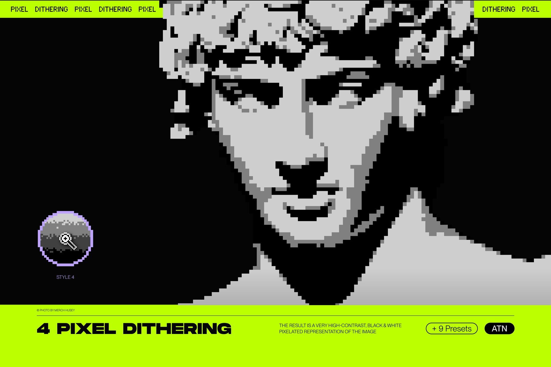 Bitmap LAB     one click pixel halftone Photoshop action 15