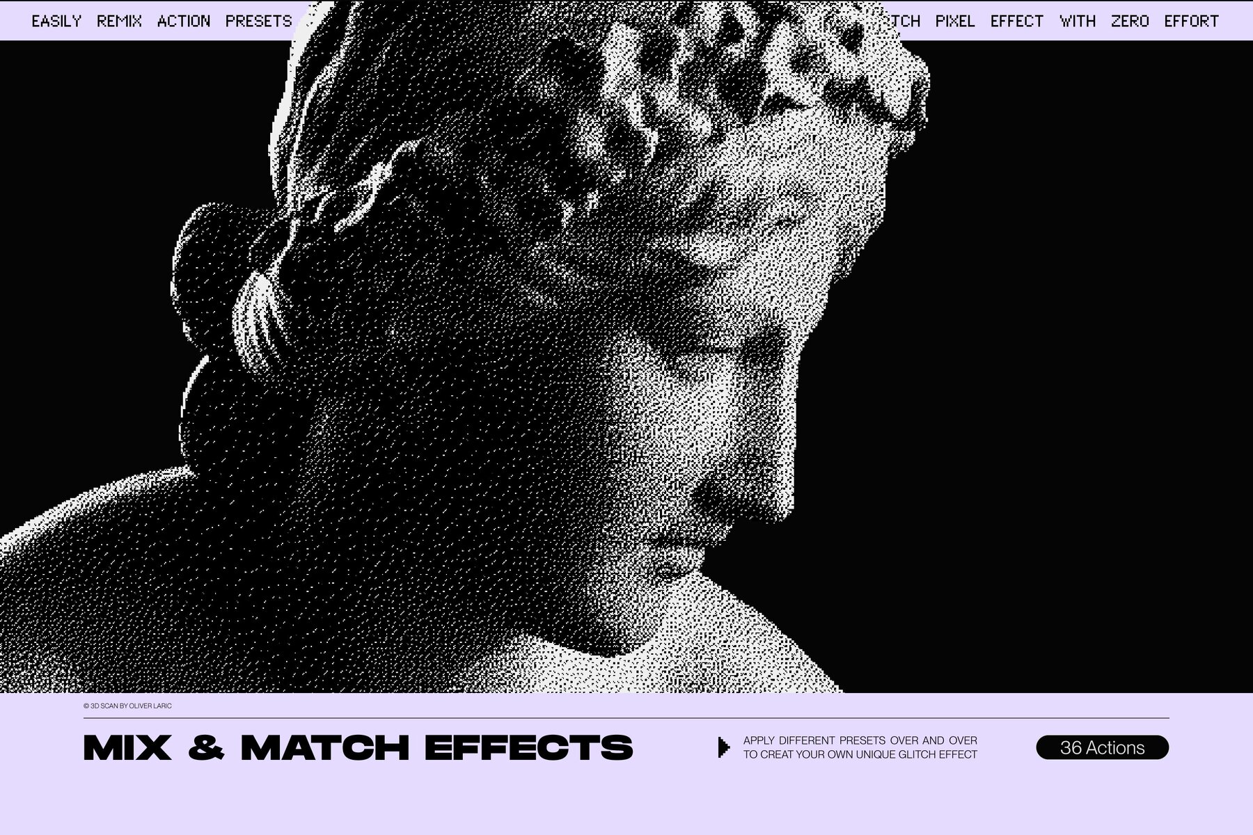Bitmap LAB     one click pixel halftone Photoshop action 16