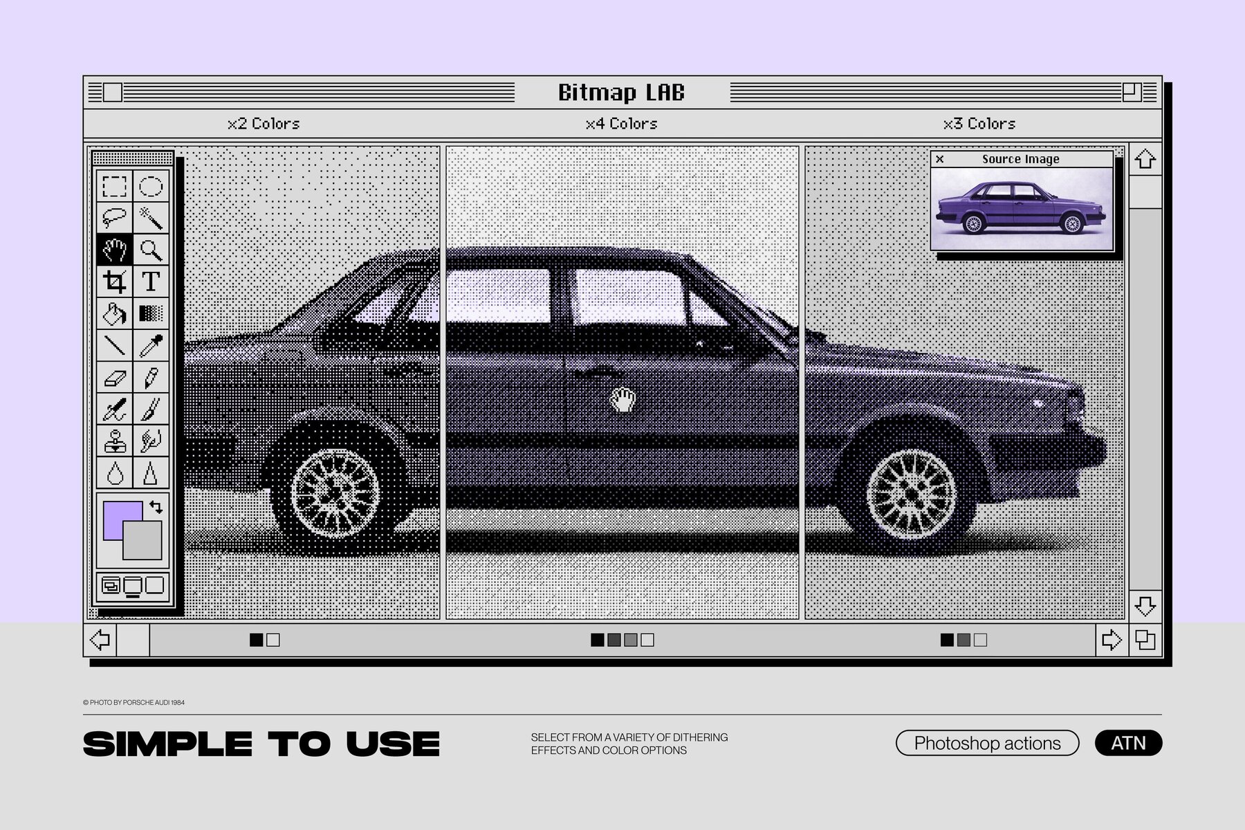 Bitmap LAB     one click pixel halftone Photoshop action 18