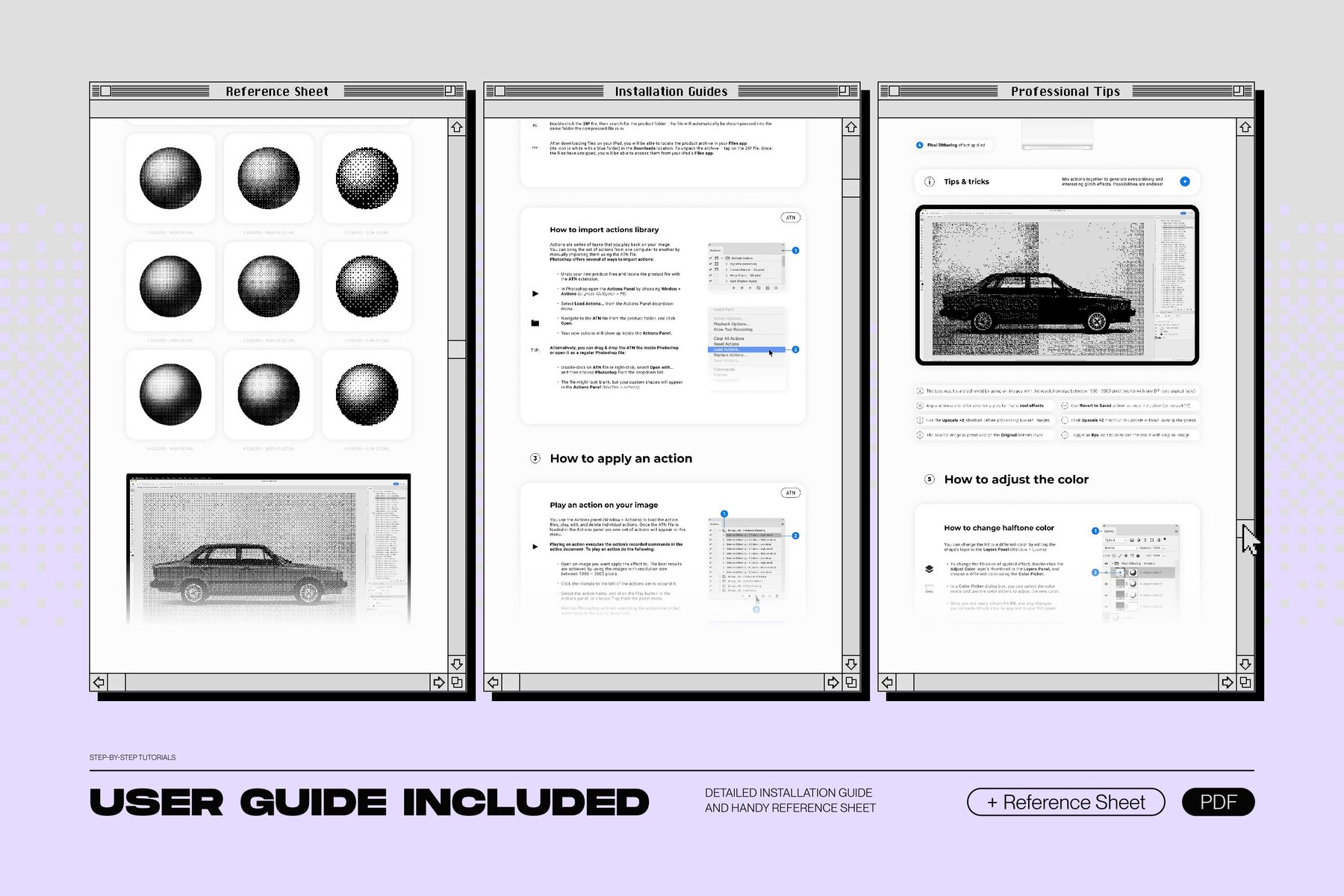 Bitmap LAB     one click pixel halftone Photoshop action 25