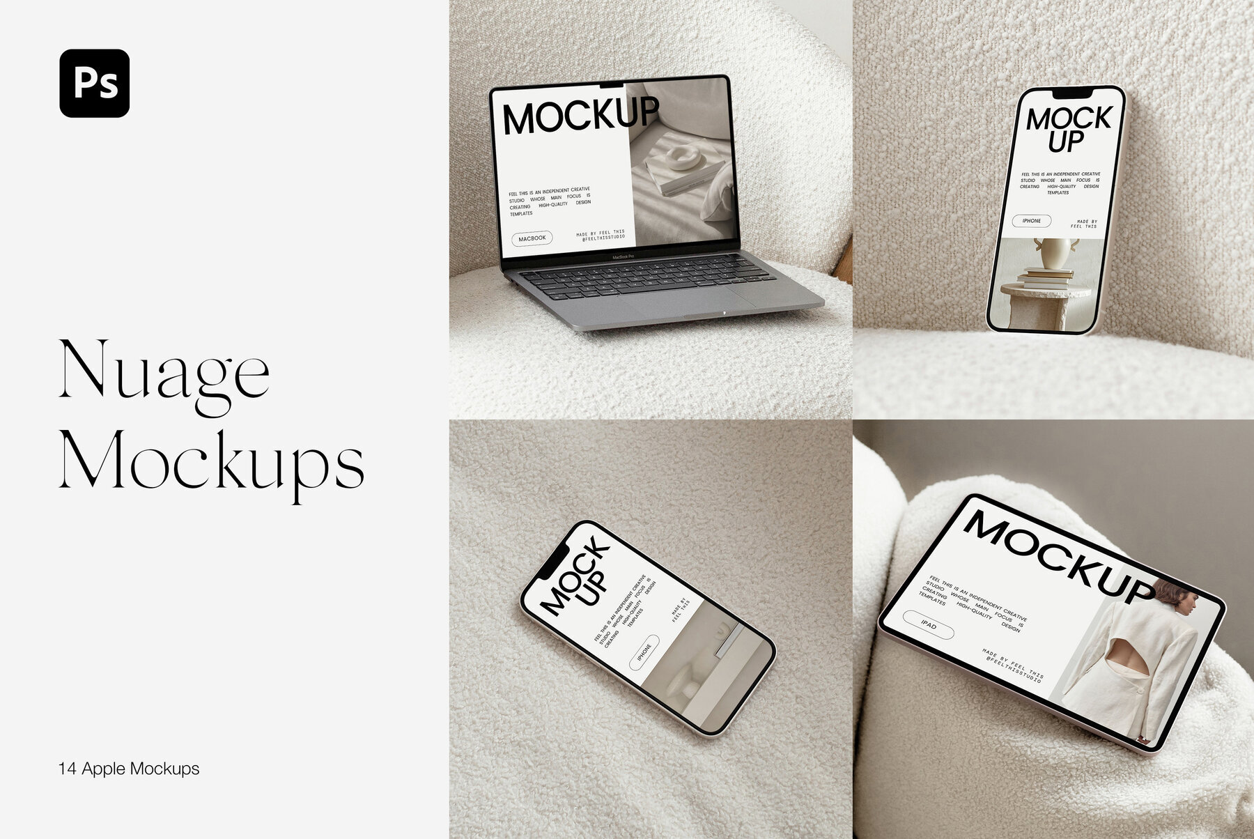 Apple Digital Devices Mockups Macbook Iphone Ipad for Photoshop 1