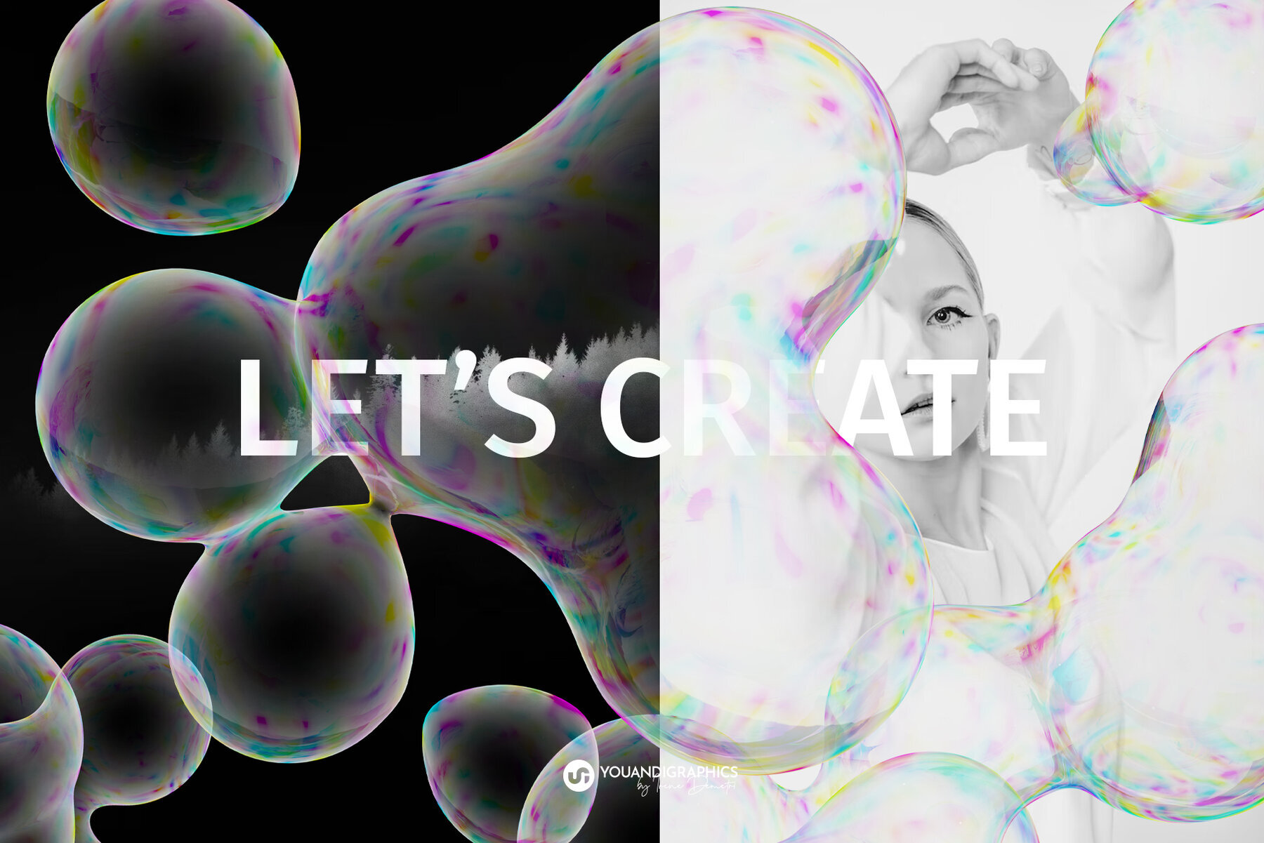 Abstract Bubbles Creative Set 1