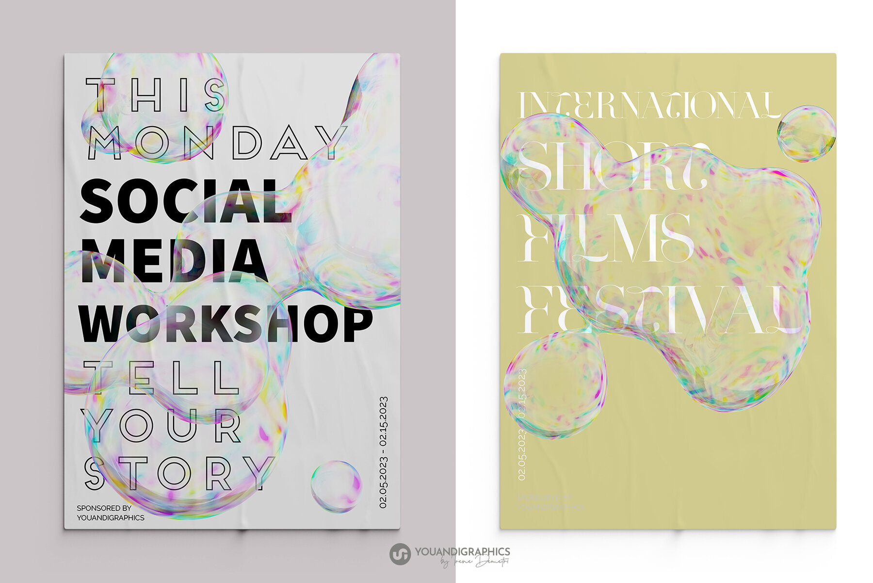 Abstract Bubbles Creative Set 2