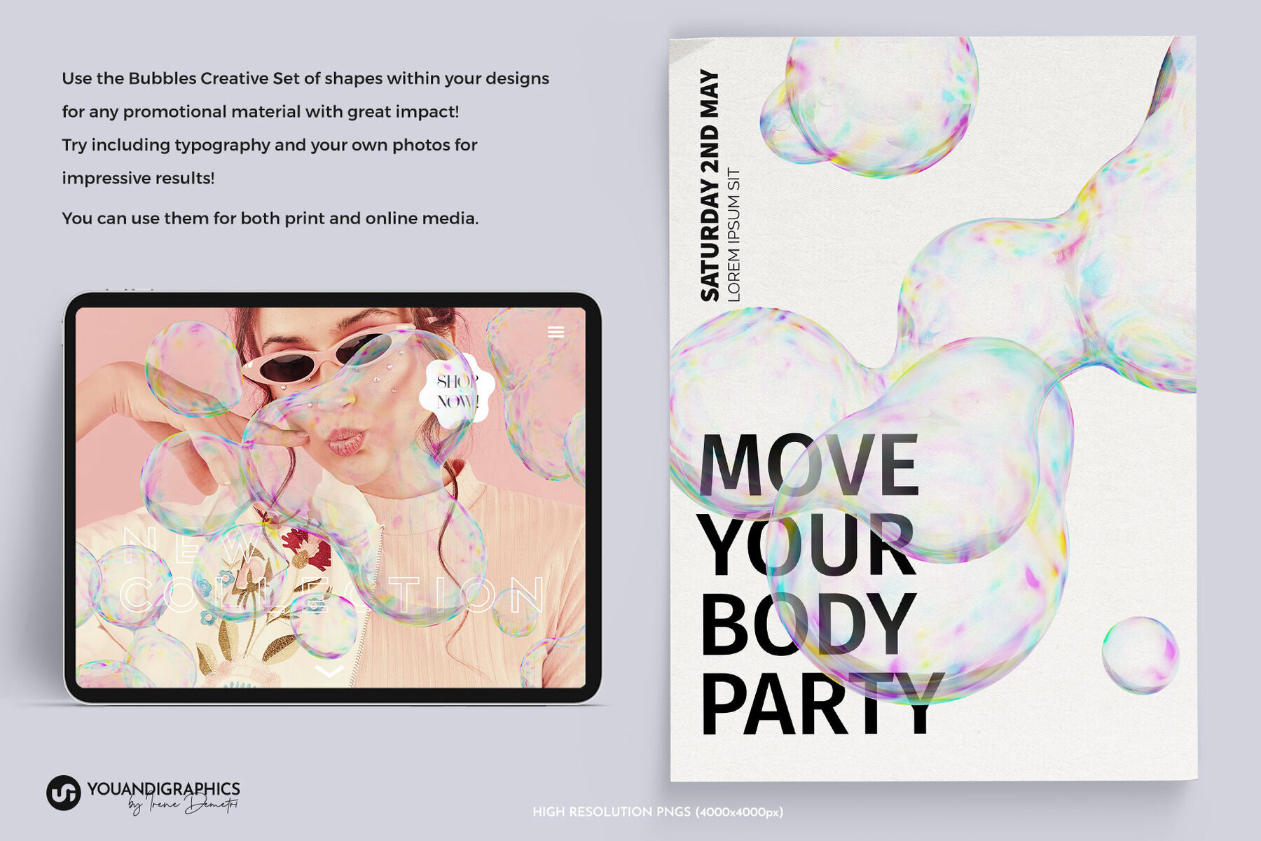 Abstract Bubbles Creative Set 3