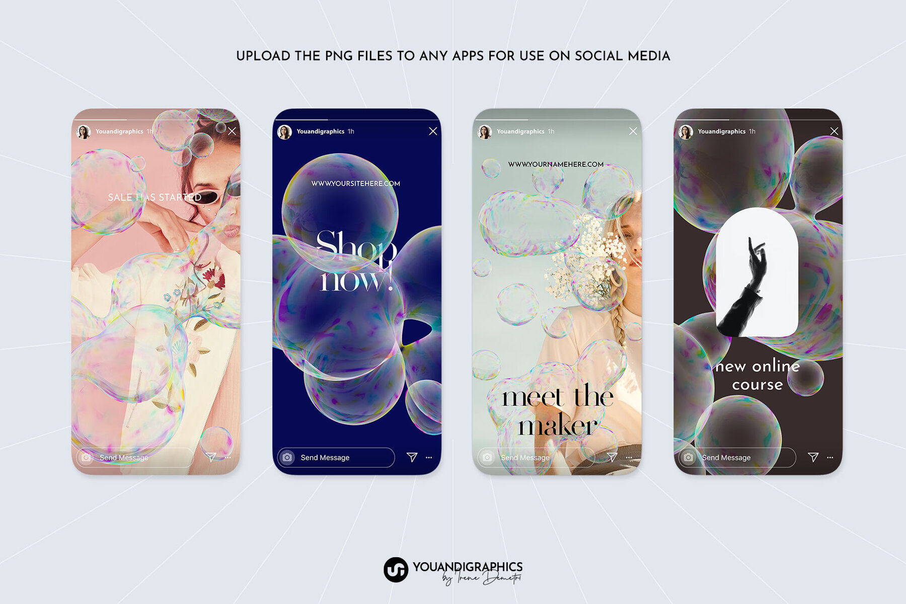 Abstract Bubbles Creative Set 8