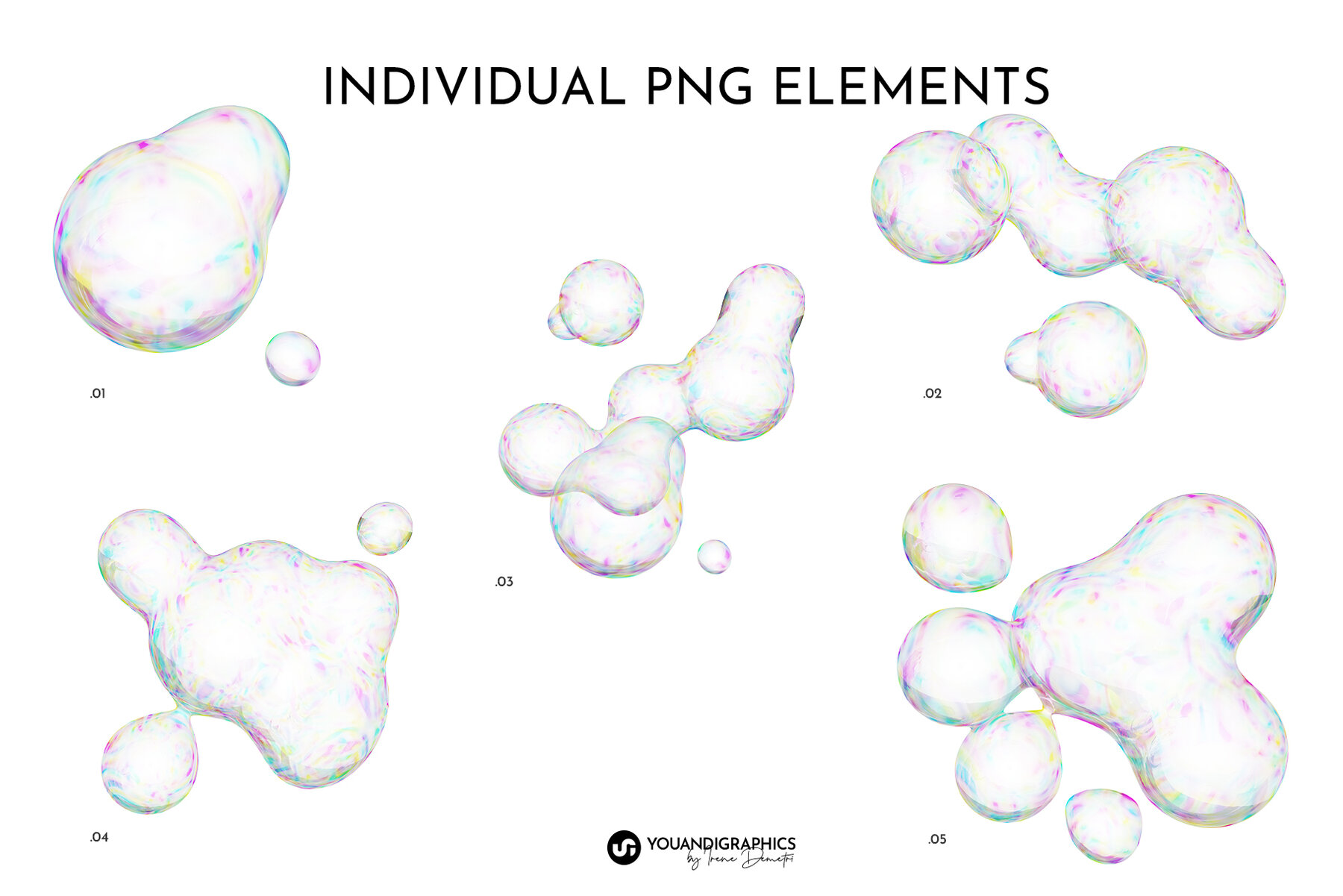 Abstract Bubbles Creative Set 10