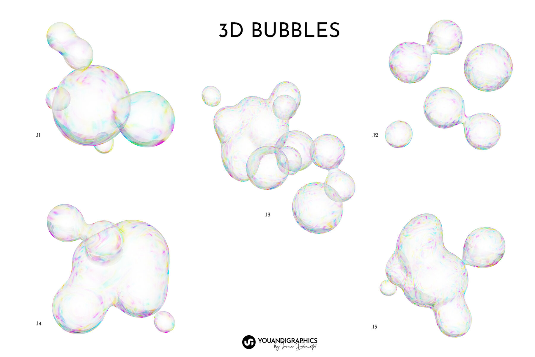 Abstract Bubbles Creative Set 12