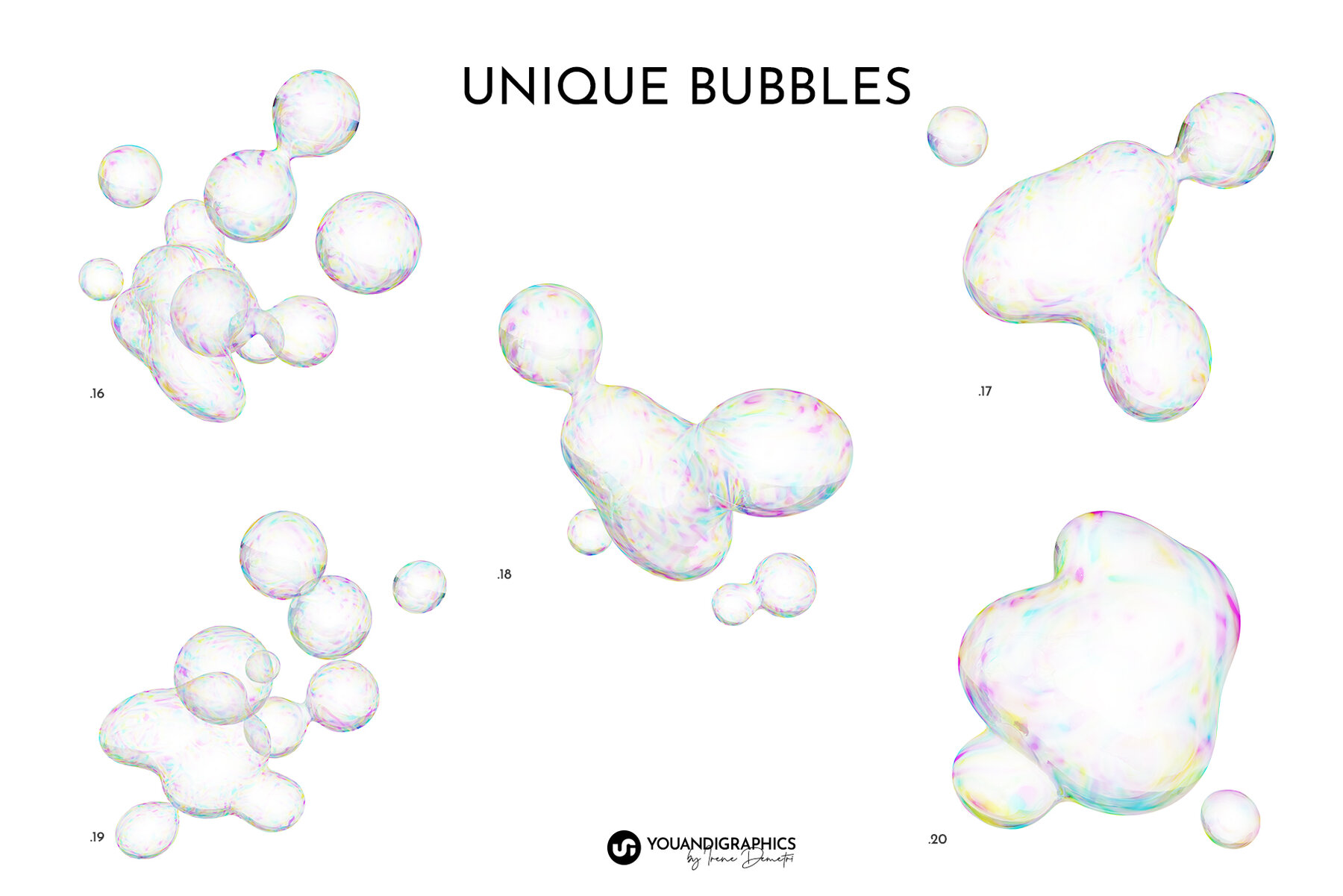 Abstract Bubbles Creative Set 13