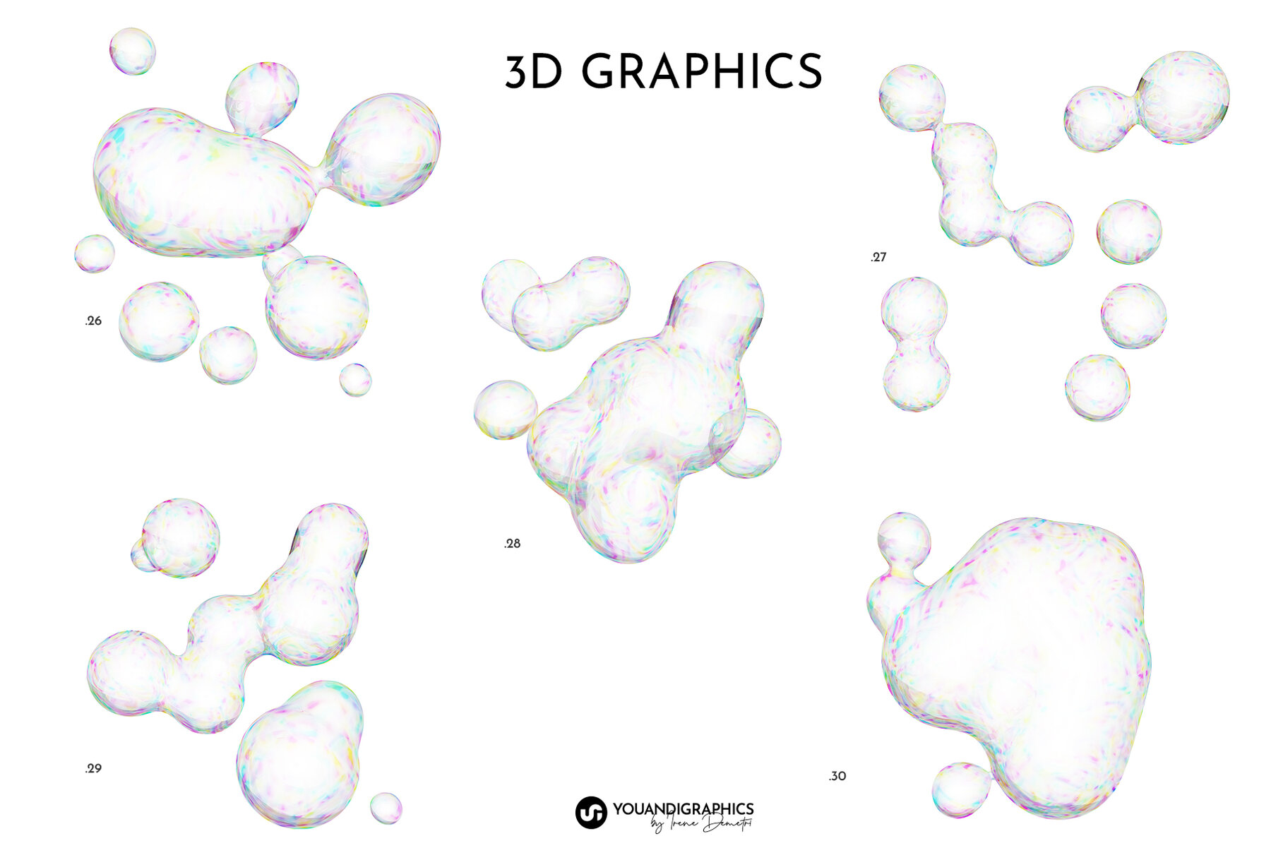 Abstract Bubbles Creative Set 15