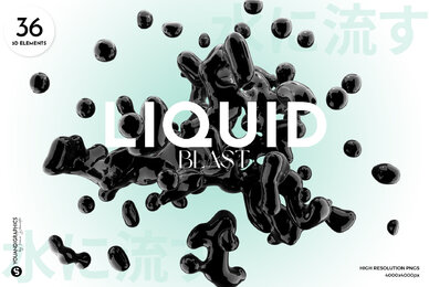 Liquid Blast Abstract 3D Elements