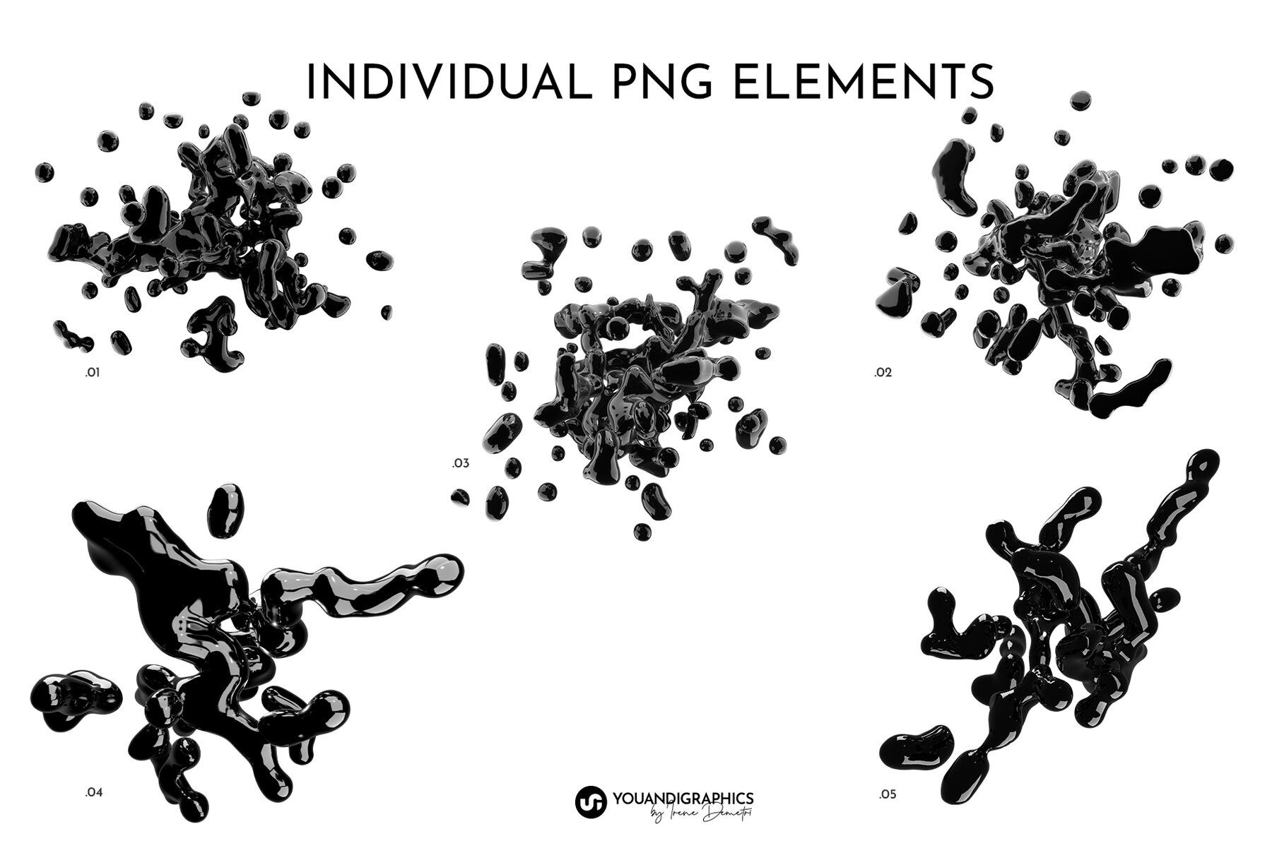 Liquid Blast Abstract 3D Elements 10