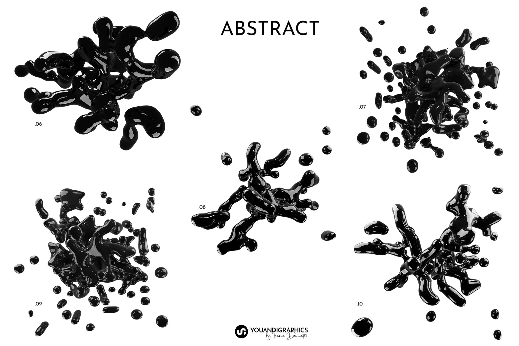 Liquid Blast Abstract 3D Elements 11