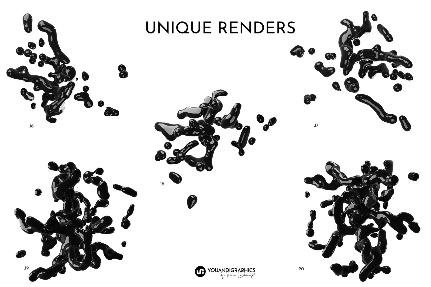 Liquid Blast Abstract 3D Elements 13