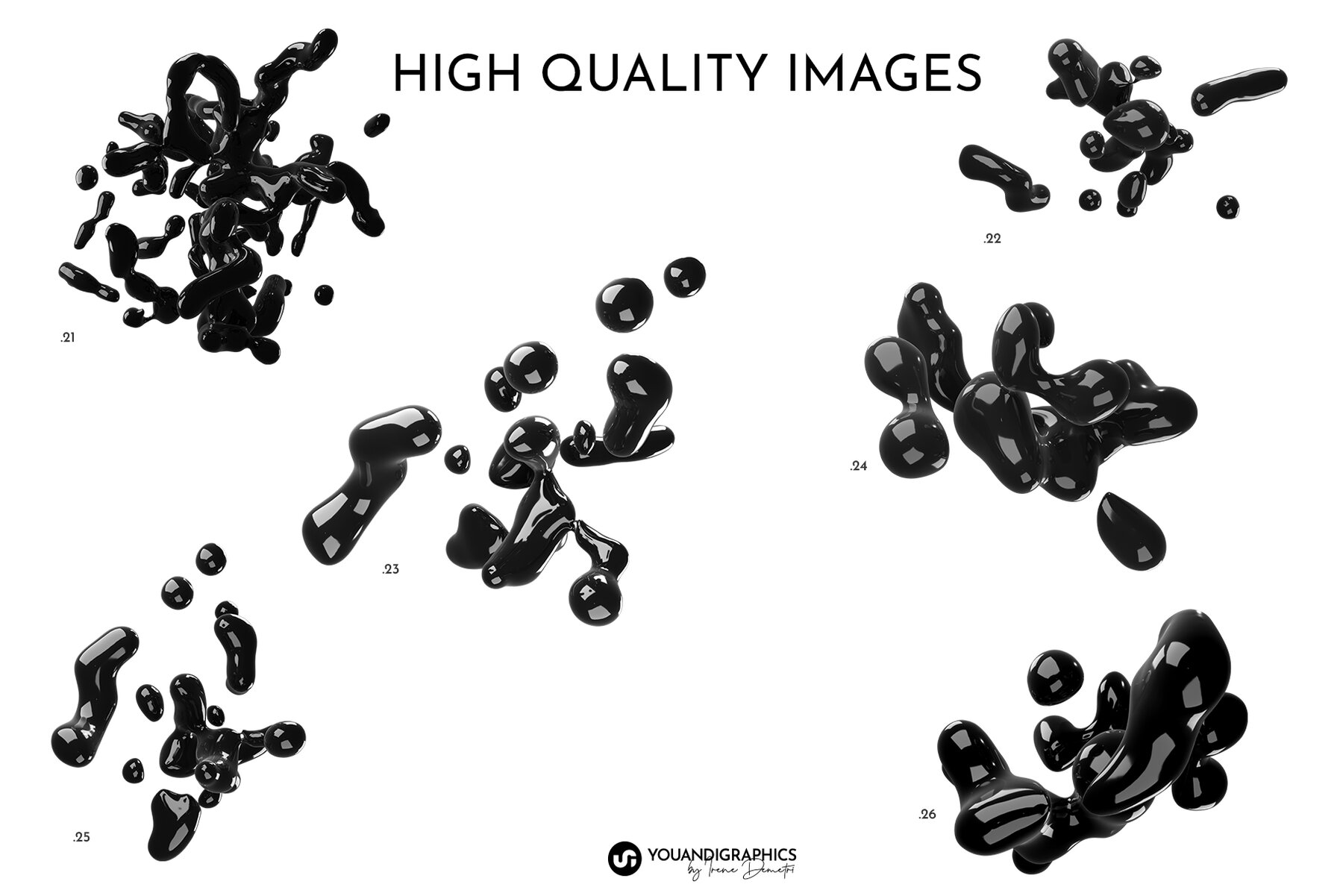 Liquid Blast Abstract 3D Elements 14