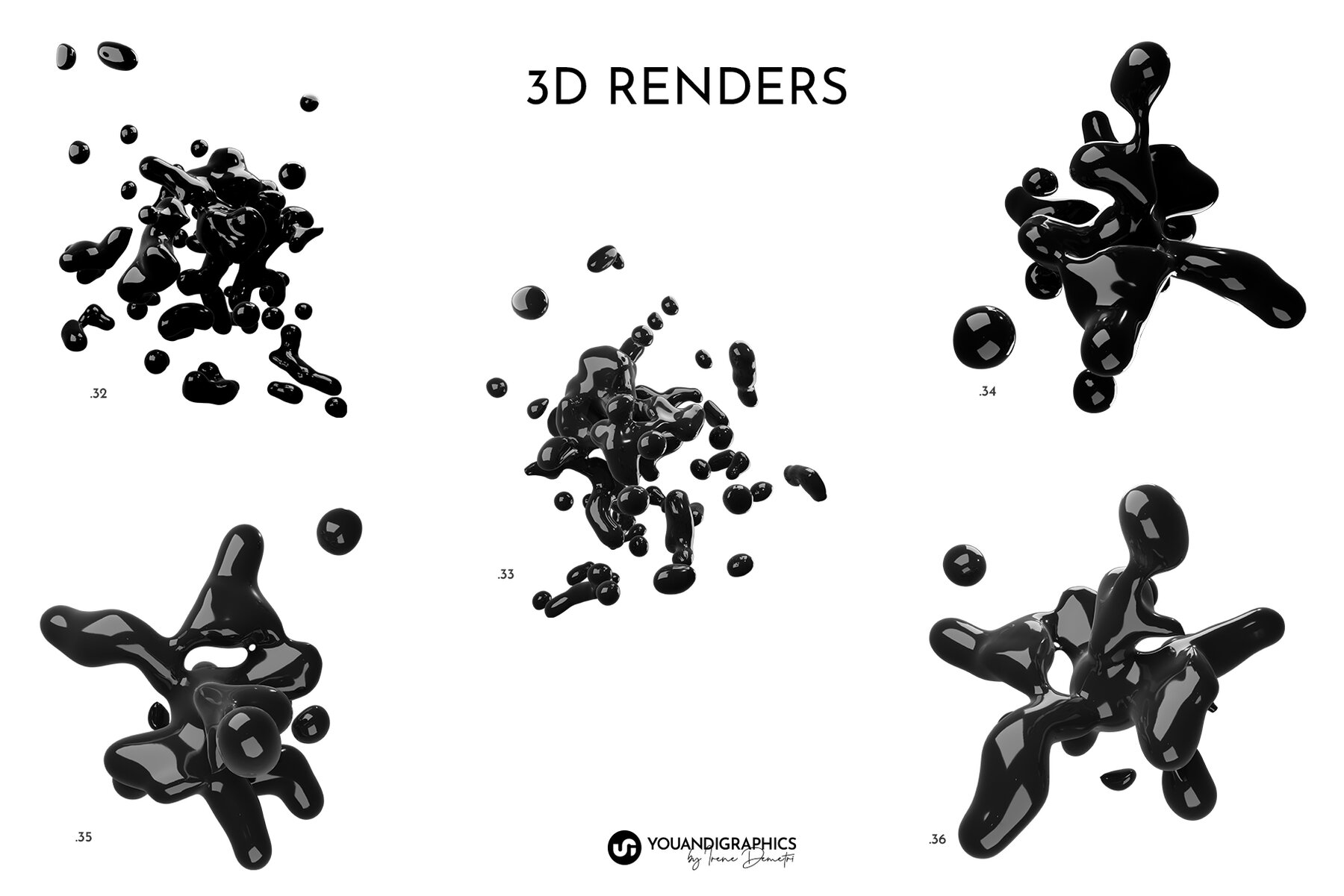 Liquid Blast Abstract 3D Elements 16