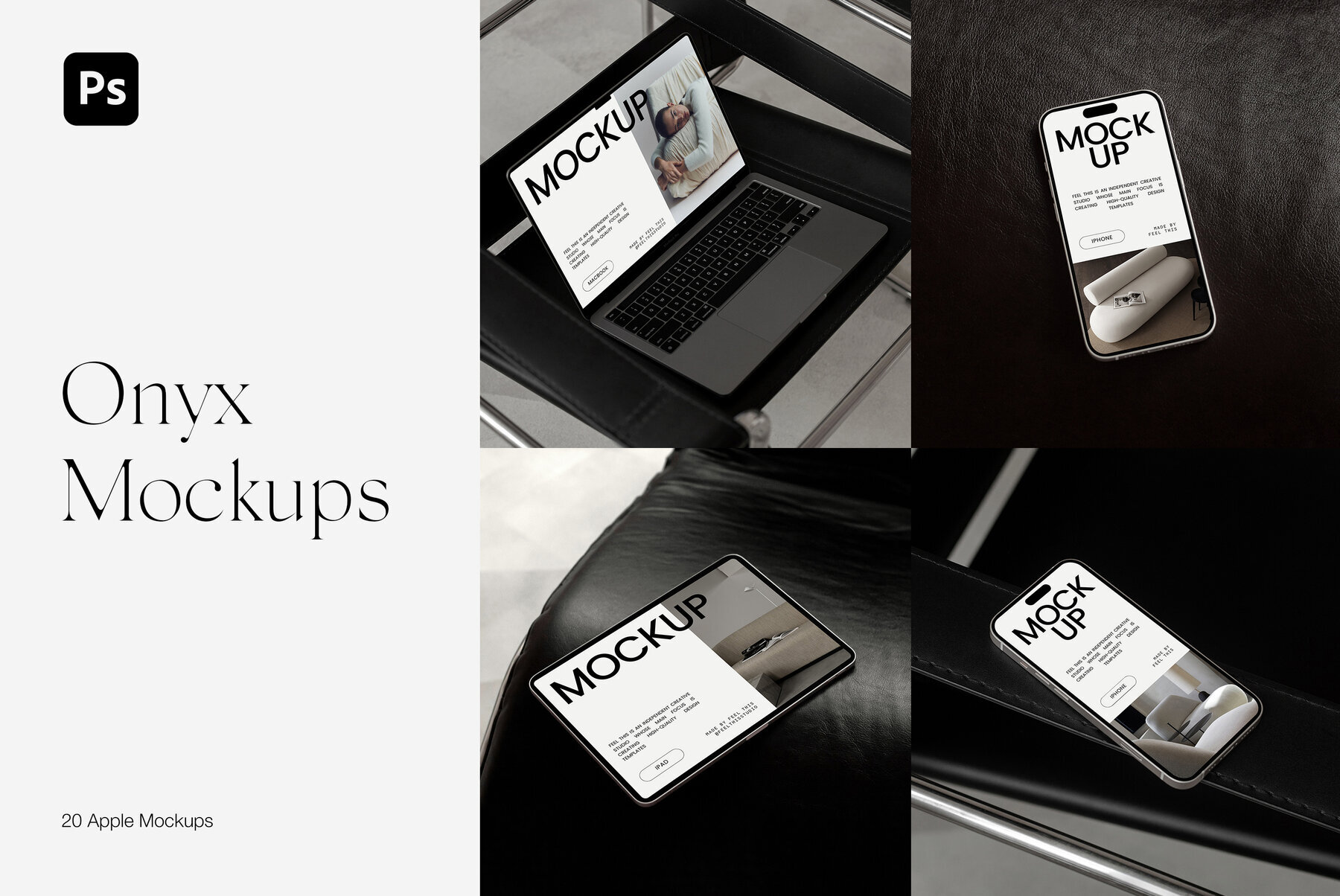 Apple Digital Devices Mockups Macbook Iphone Ipad for Photoshop 1