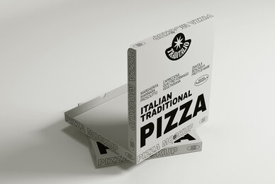Open Pizza Box Mockup