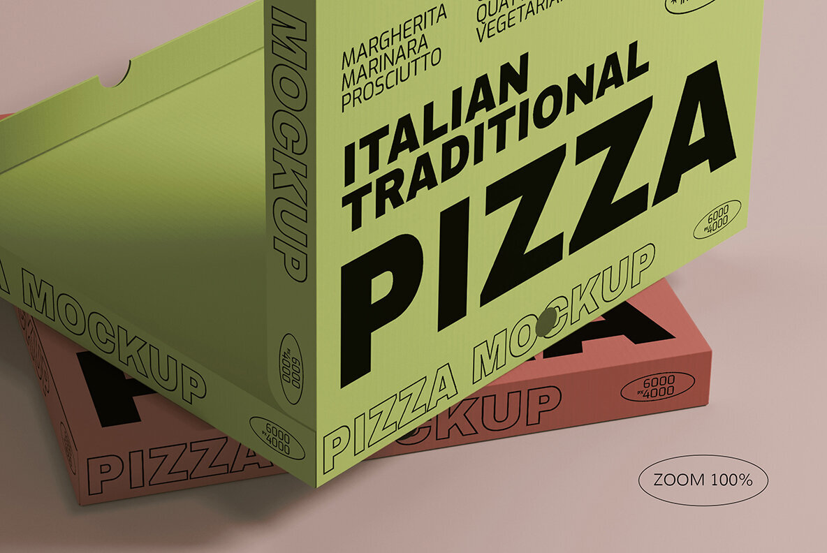 Open Pizza Box Mockup 3