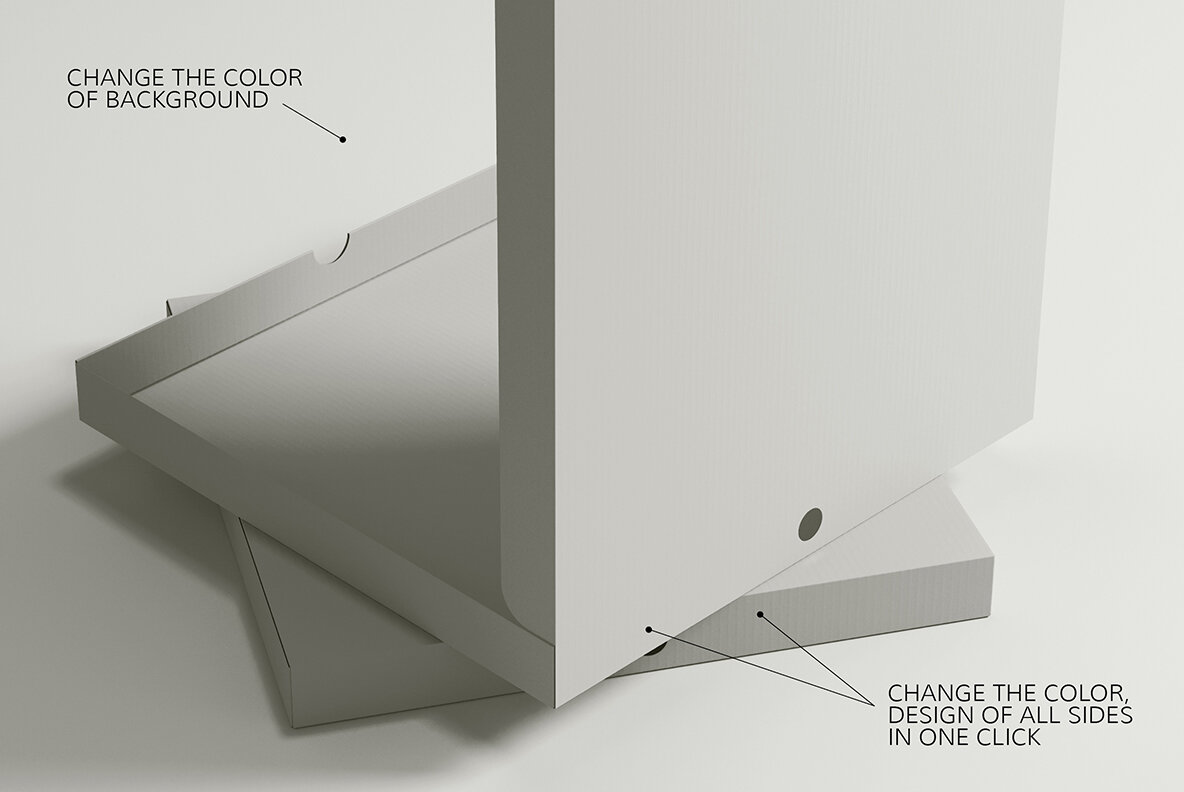 Open Pizza Box Mockup 4