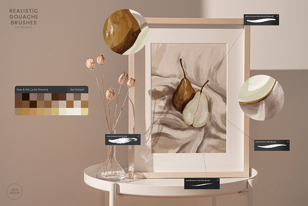 Realistic Gouache Procreate Brushes 2