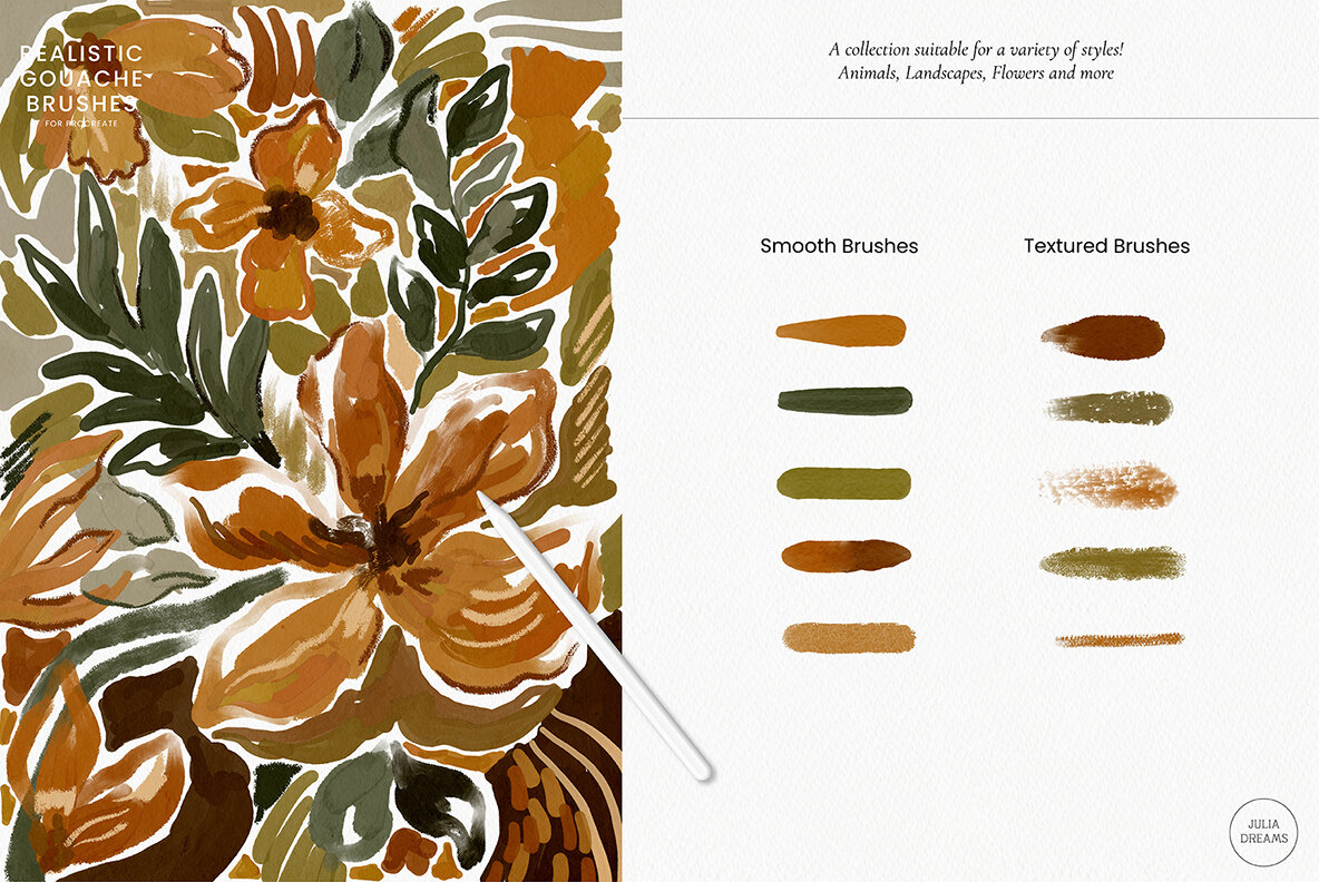Realistic Gouache Procreate Brushes 8
