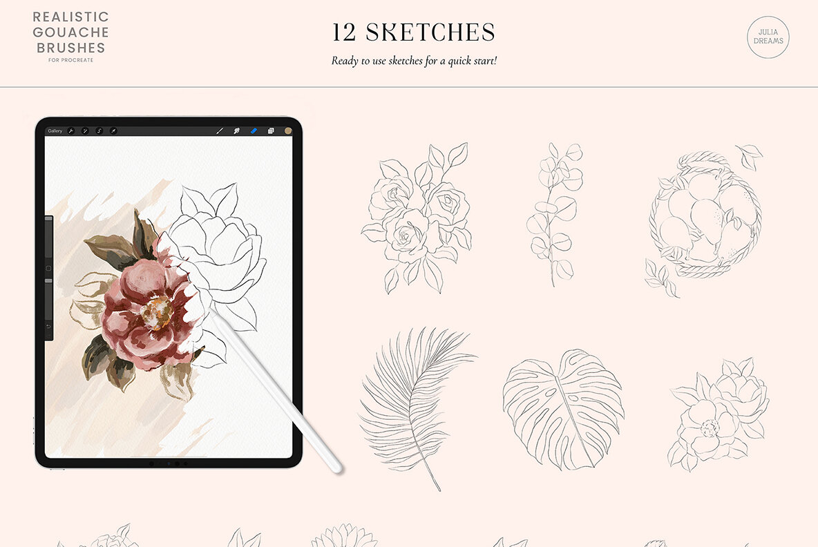 Realistic Gouache Procreate Brushes 9