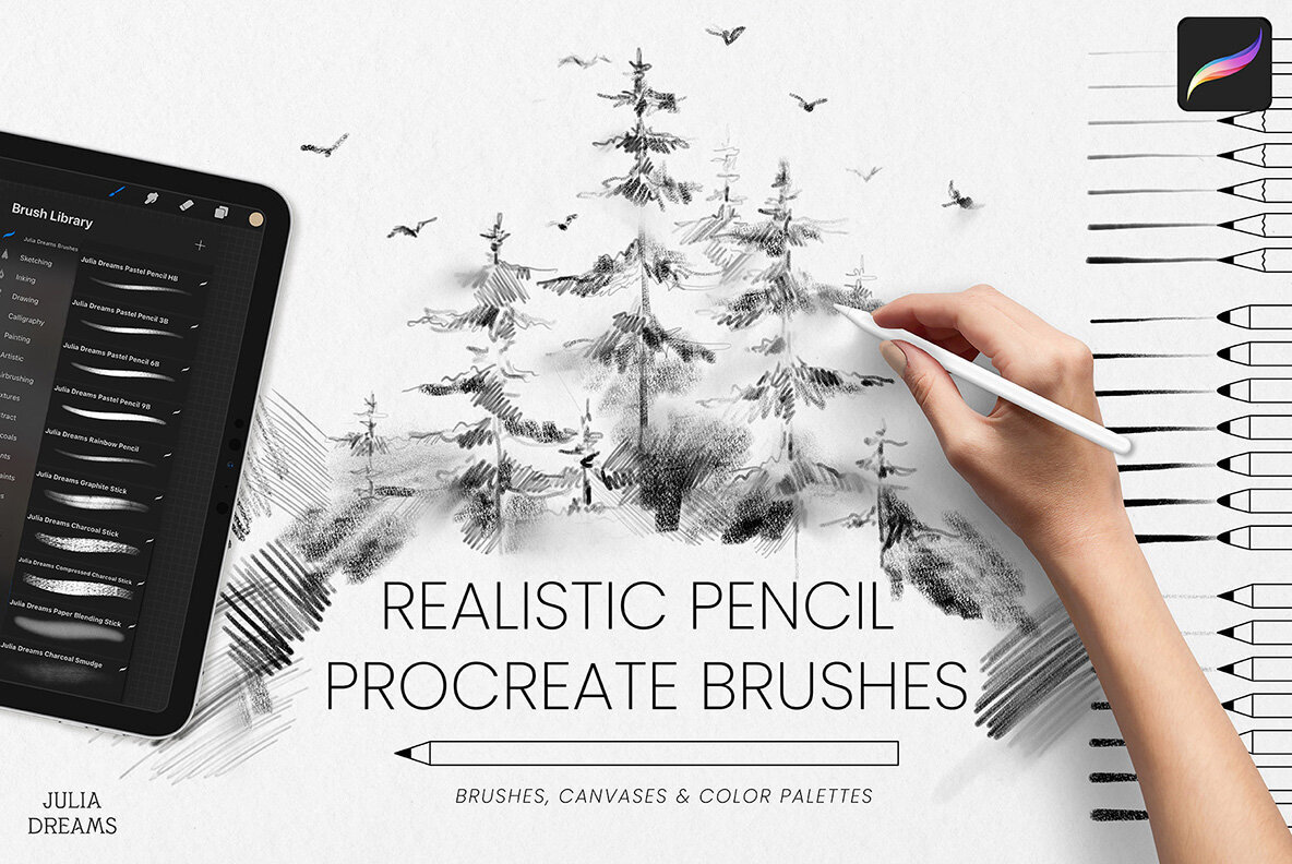 Realistic Pencil Procreate Brushes 1