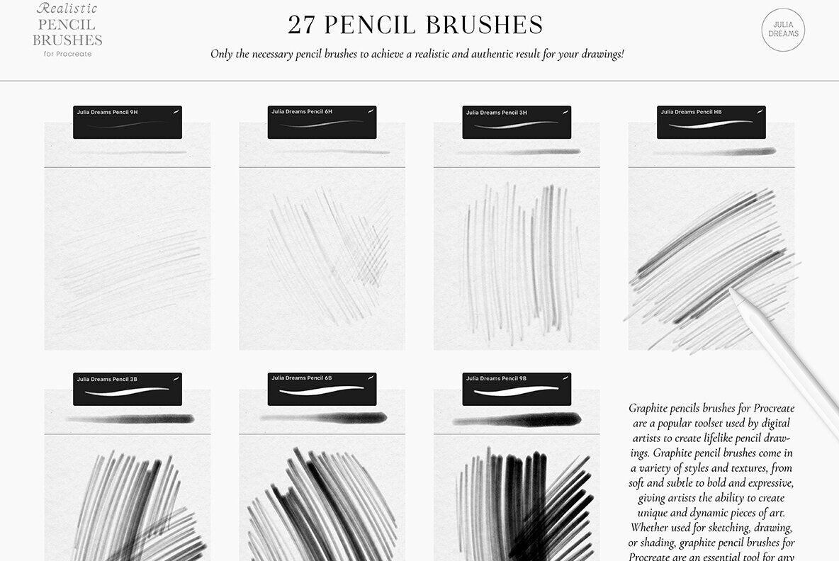 Realistic Pencil Procreate Brushes 3
