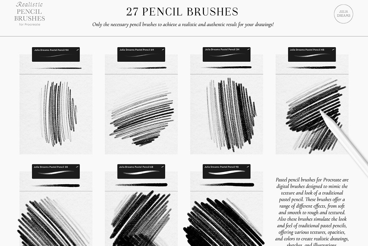 Realistic Pencil Procreate Brushes 5