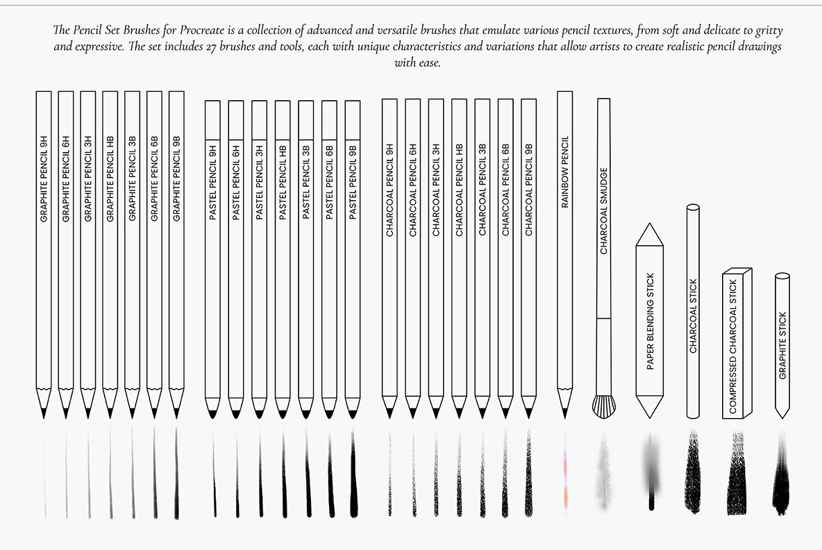 Realistic Pencil Procreate Brushes 7