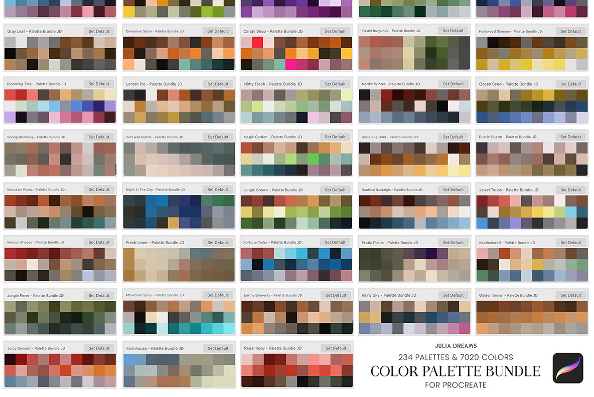 Color Palette Procreate Bundle 5
