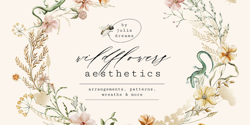 Wildflowers Aesthetics Watercolor Collection