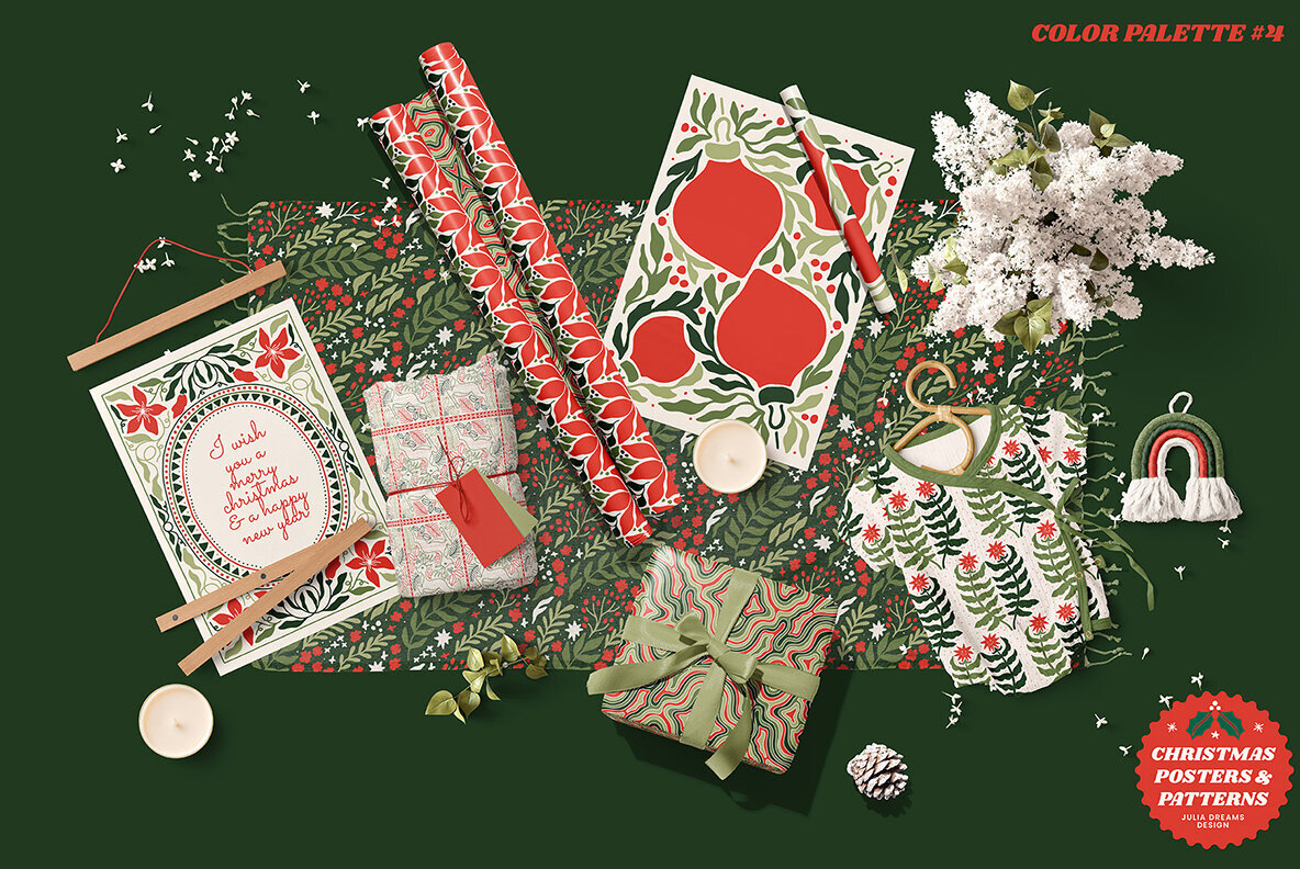 Christmas Posters Patterns Bundle 3