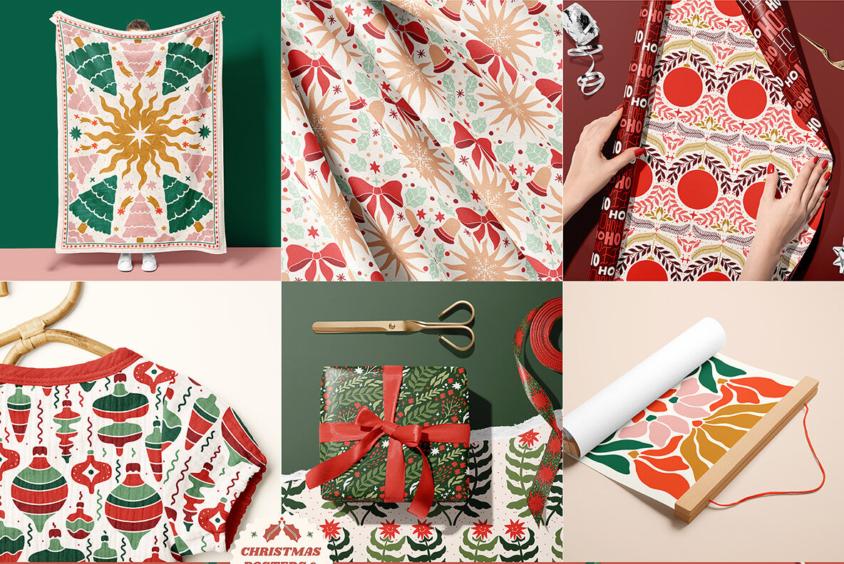 Christmas Posters Patterns Bundle 4