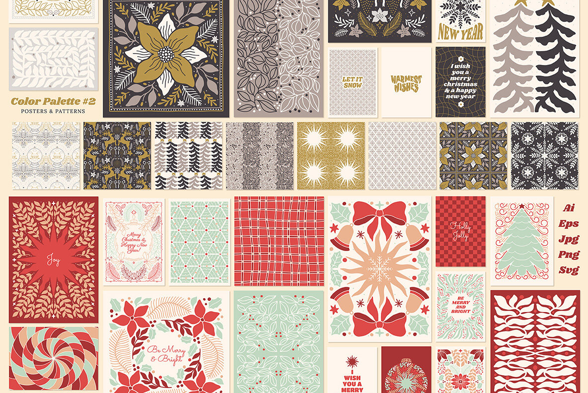 Christmas Posters Patterns Bundle 7