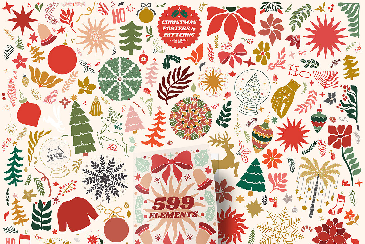 Christmas Posters Patterns Bundle 12
