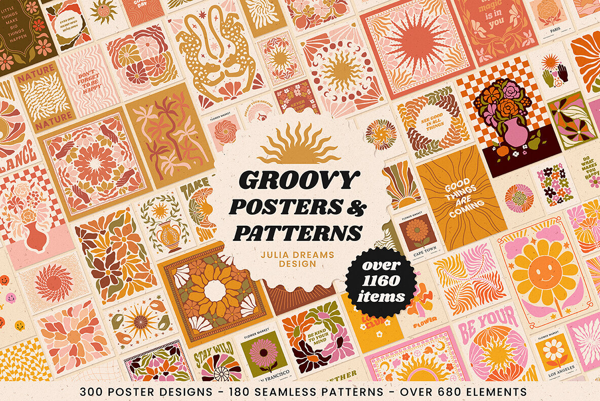 Groovy Posters Patterns Bundle 1