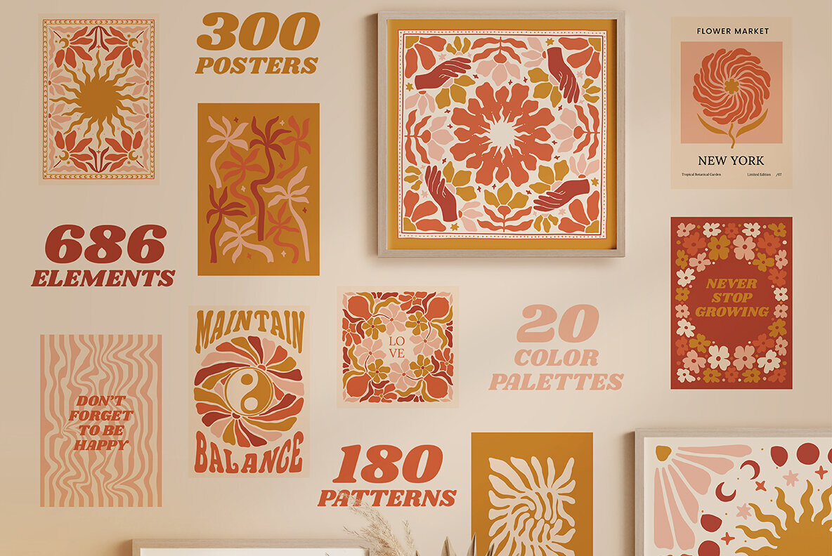 Groovy Posters Patterns Bundle 2