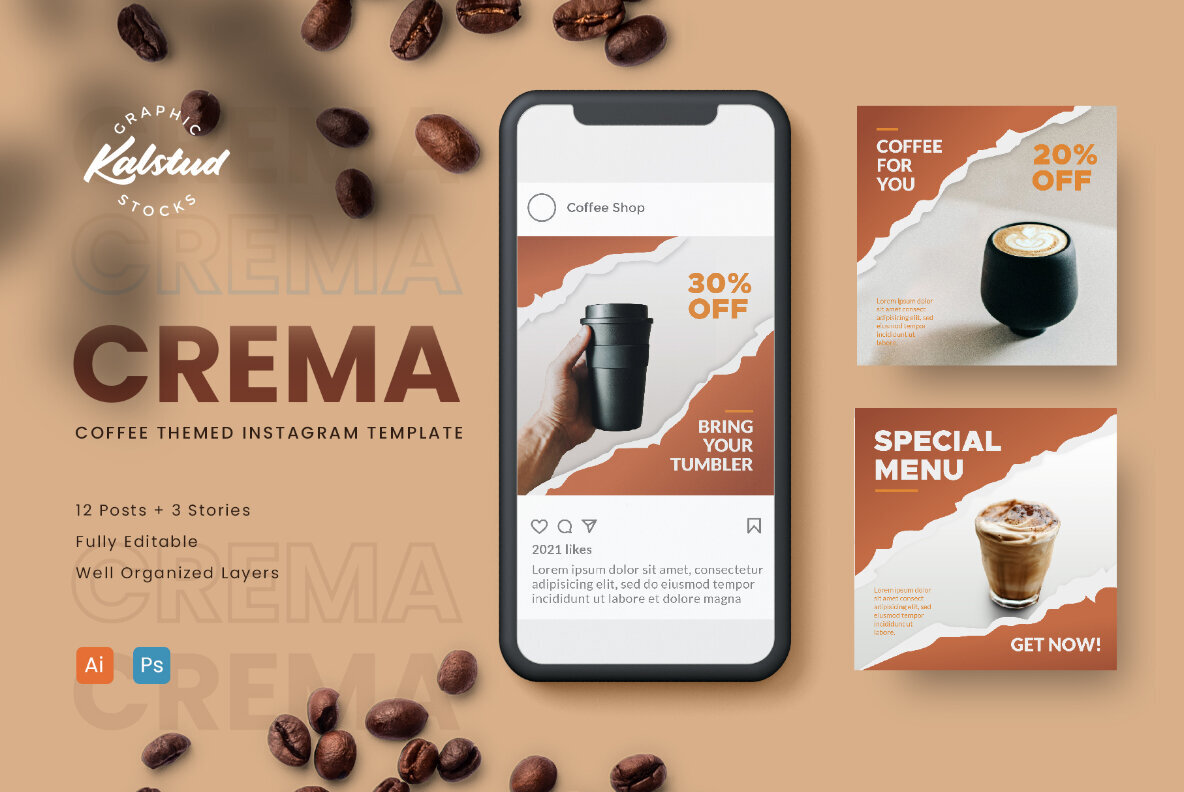 CREMA Coffee Instagram Template 1