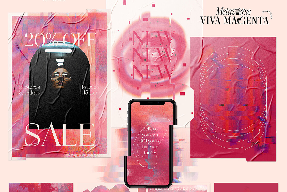 Viva Magenta Textured Collection 13