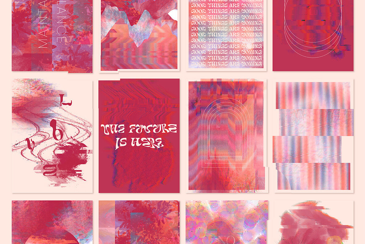 Viva Magenta Textured Collection 14