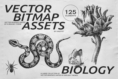 125 Vector Bitmap Assets Biology