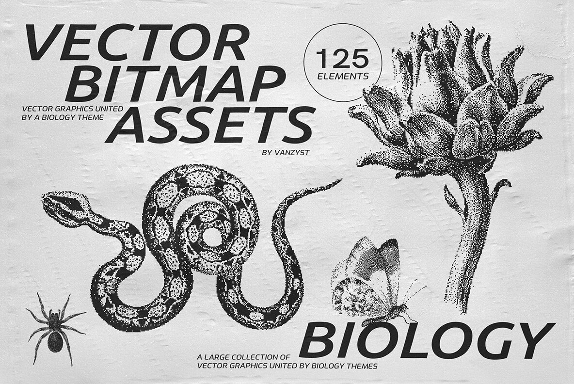 125 Vector Bitmap Assets Biology 1