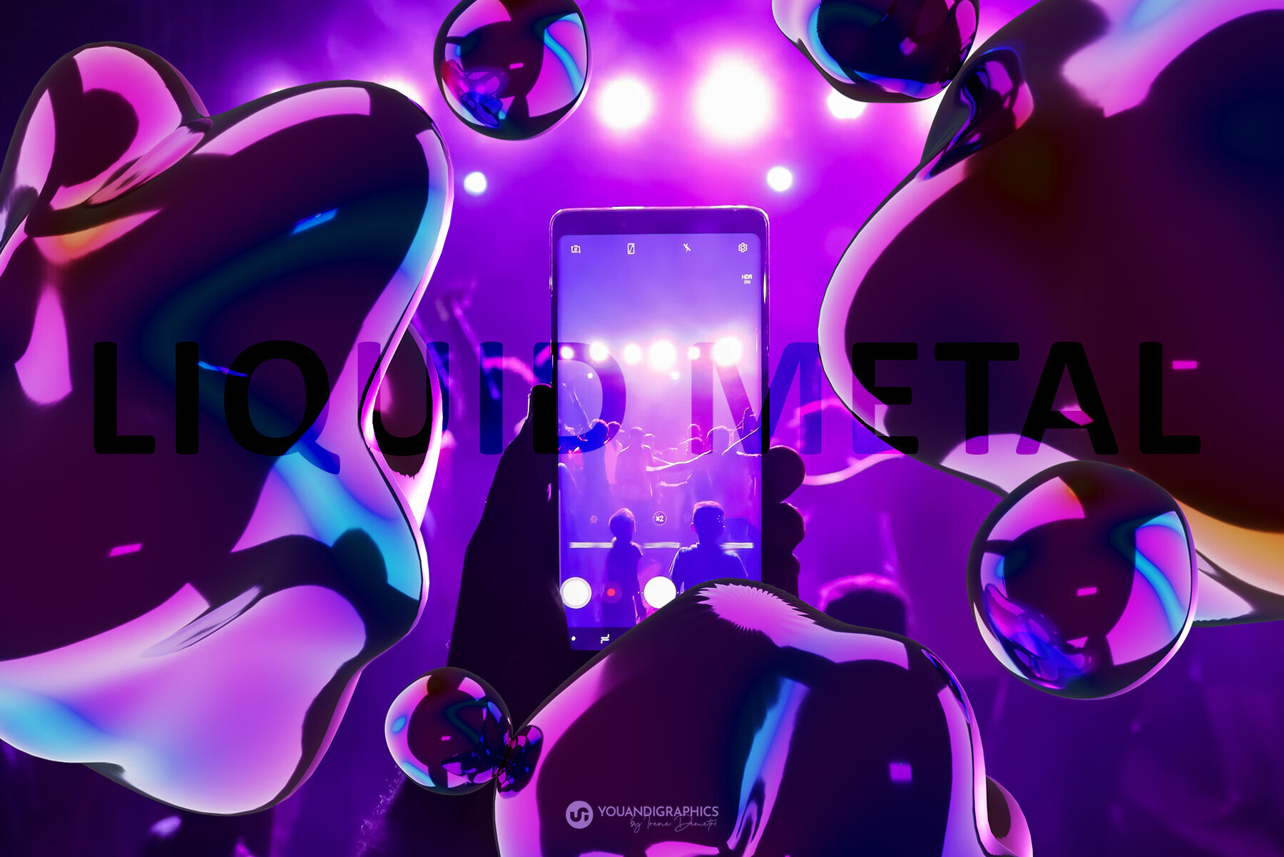 Liquid Metal Fusion 3D Backgrounds 2