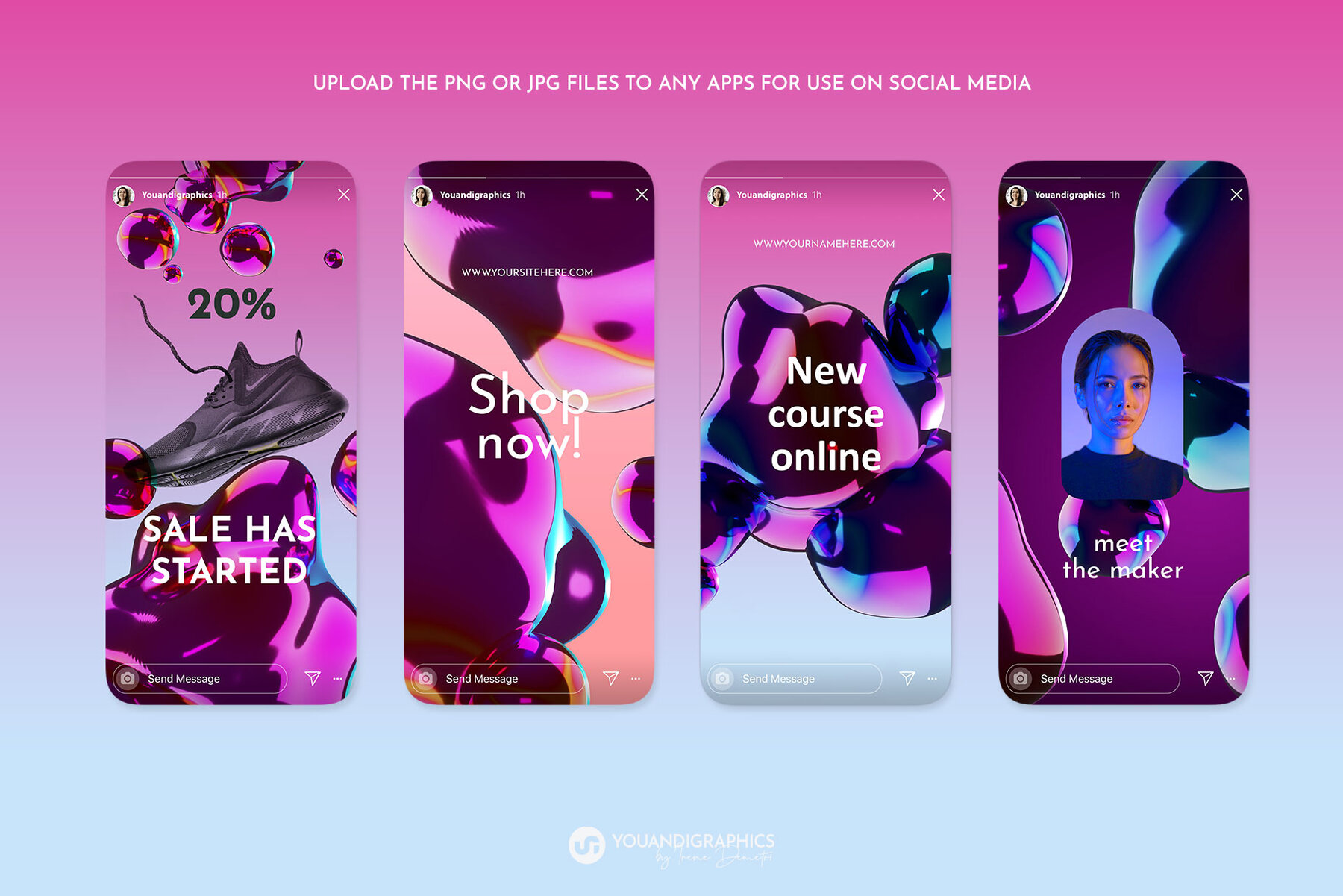 Liquid Metal Fusion 3D Backgrounds 4