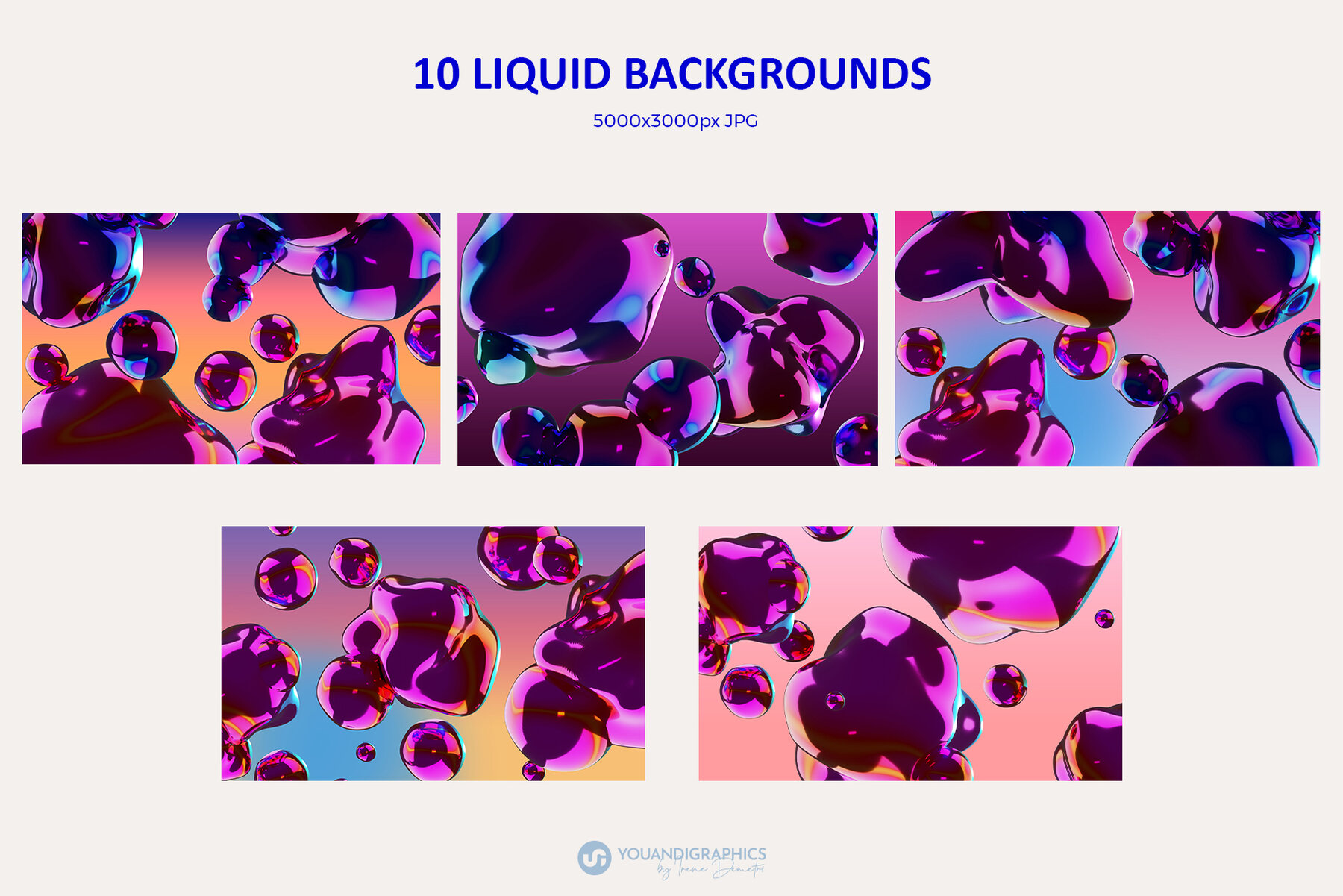 Liquid Metal Fusion 3D Backgrounds 8