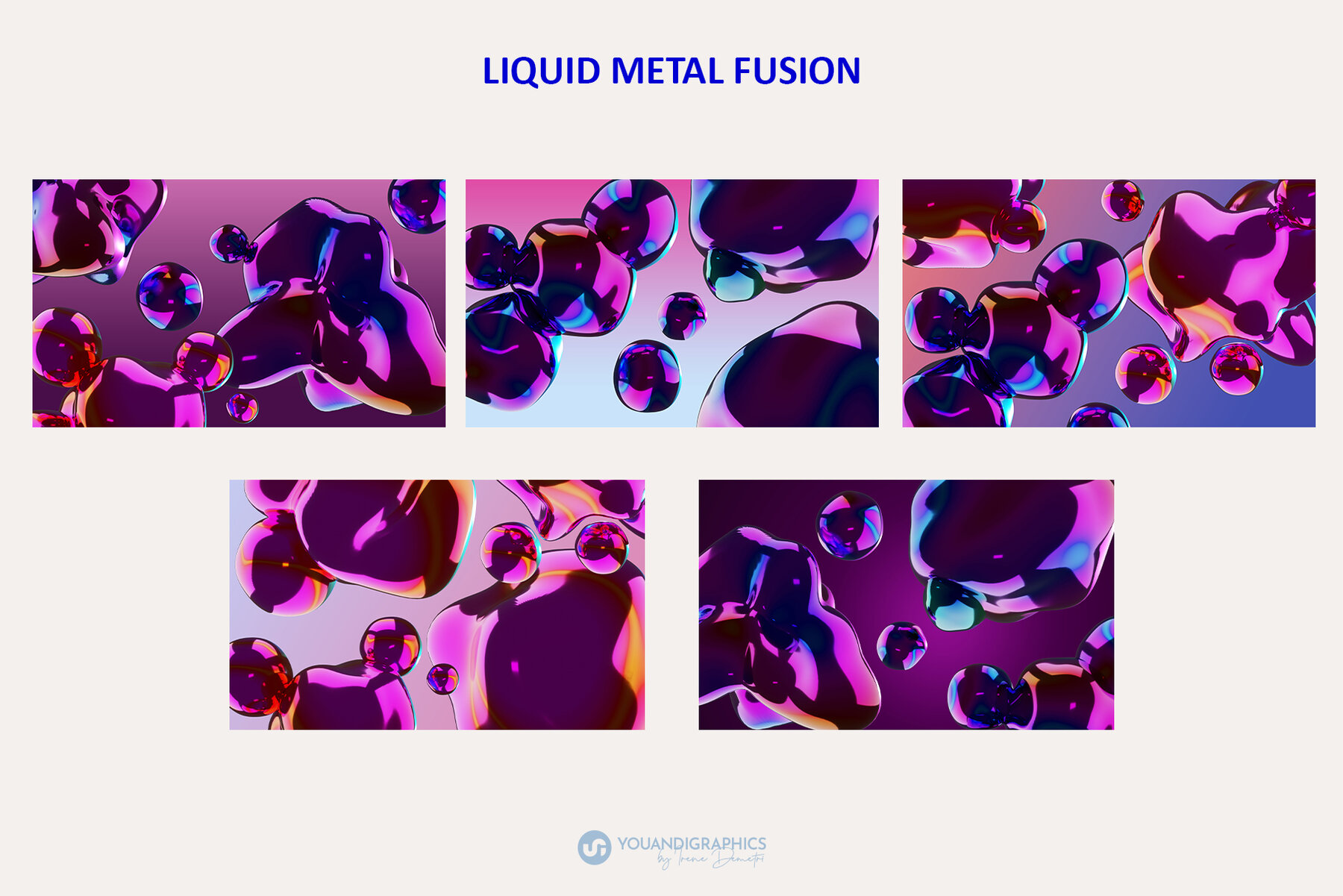 Liquid Metal Fusion 3D Backgrounds 9