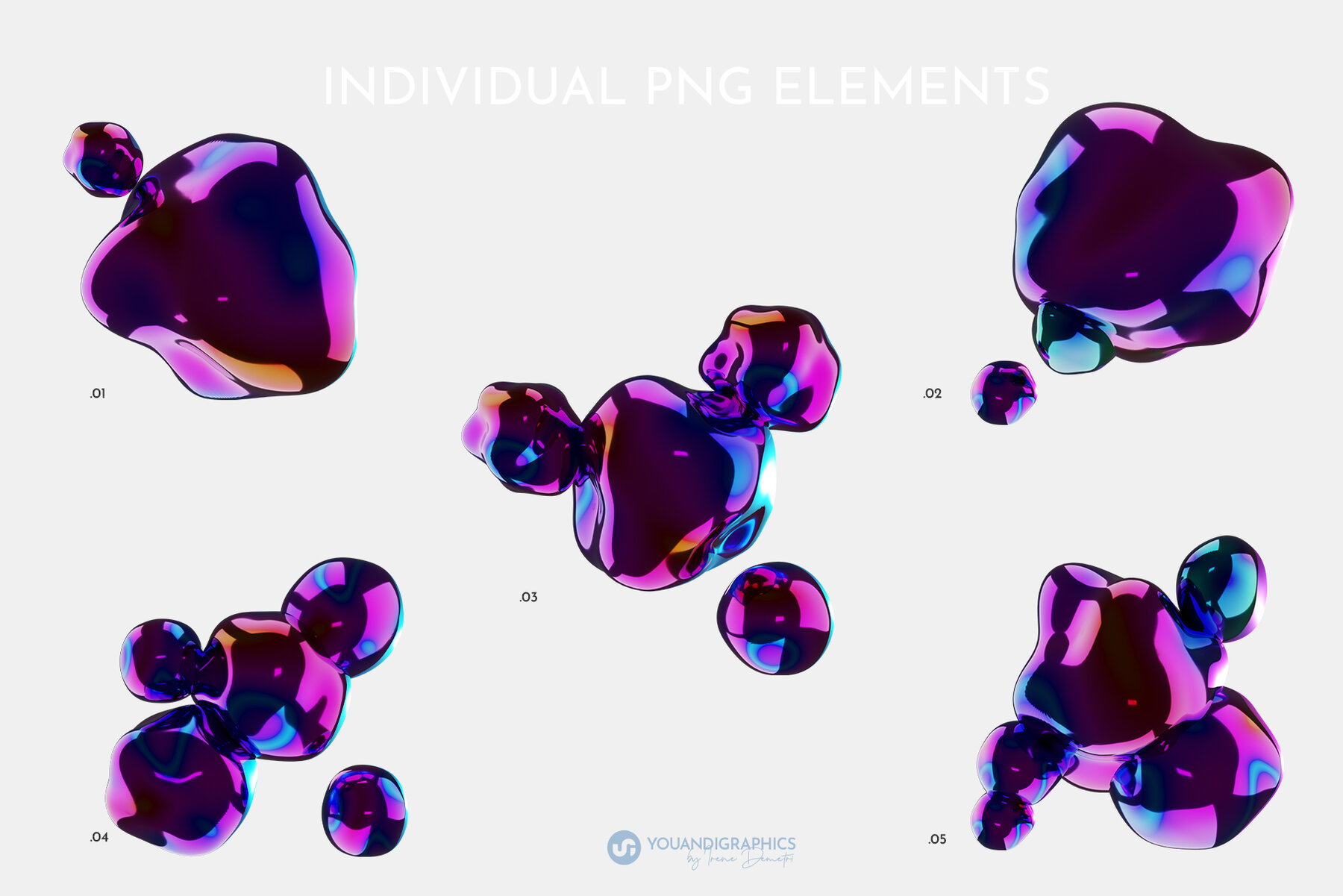 Liquid Metal Fusion 3D Backgrounds 10